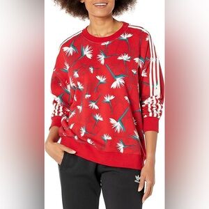 Adidas Originals X Thebe Magugu Damen Sweatshirt Blumen Afrika Rot XL